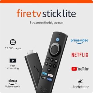 Amazon Fire TV Stick Lite with all-new Alexa Voice Remote Lite (no TV controls), HD streaming device | Now with App controls