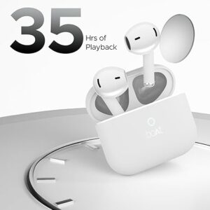 boAt Airdopes Joy, 35Hrs Battery, Fast Charge, IWP Tech, Low Latency, 2Mic ENx, Type-C Port, v5.3 Bluetooth Earbuds, TWS Ear Buds Wireless Earphones with mic (Swedish White)