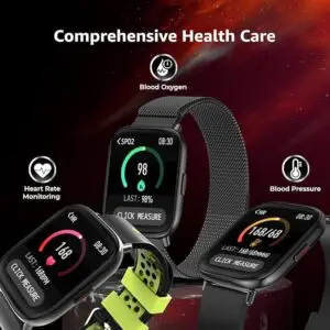 FCUK Fit Pro Full Touch 1.69" Superior Display Smartwatch, Sleek Design Metal Body, 8 Sport Modes, Spo2, Heart Rate Monitoring, IP 68 Water Resistance and Long Battery Life
