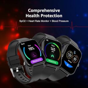 FCUK series 2 Full touch Smartwatch (Color: Black) with 1.69'' Large display, Bluetooth Calling, SpO2, Metal body, Built-in Games, Heart rate monitor, Multiple Watch Faces and Long battery life
