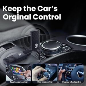 Carlizem Latest 2025 Wireless Carplay & Android Auto Adapter 2-in-1 Cortex A9 Processor| Quick Connection & Auto Reconnect Lag Free | Bluetooth 5.3 & 5.8Ghz WiFi| Easy to Use & Setup iOS & Android
